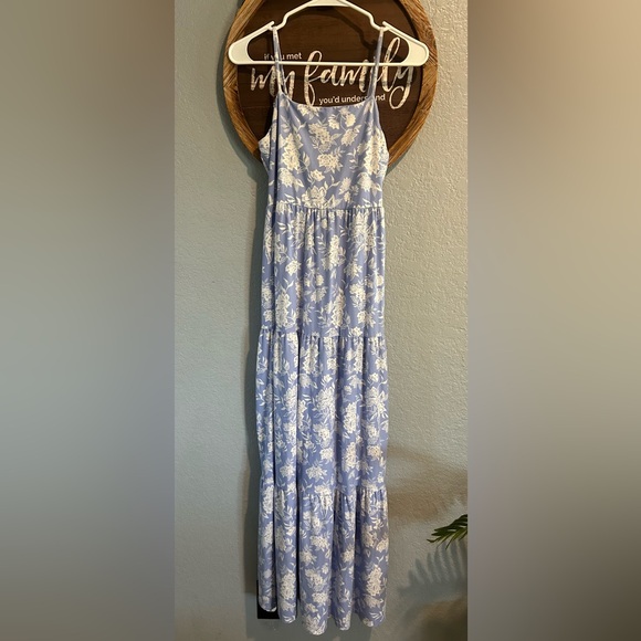 SO Dresses & Skirts - So Dresses Blue Floral Tiered Maxi Dress | Spaghetti Strap | Size Medium